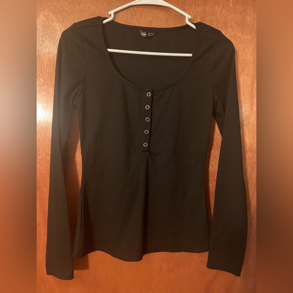 Shein Long Sleeved Black Top